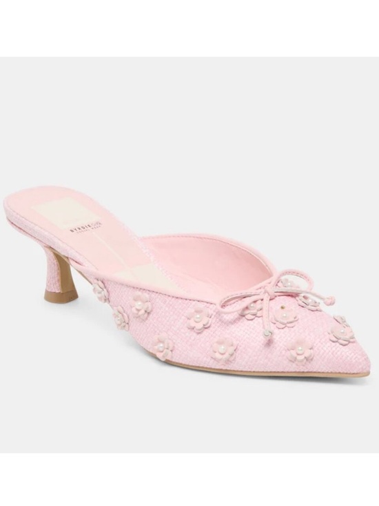 Dolce Vita Shoes - Dolce Vita x Byrdie Golf Camilo Pink Slide On Flower Applique Mules Size 8.5W